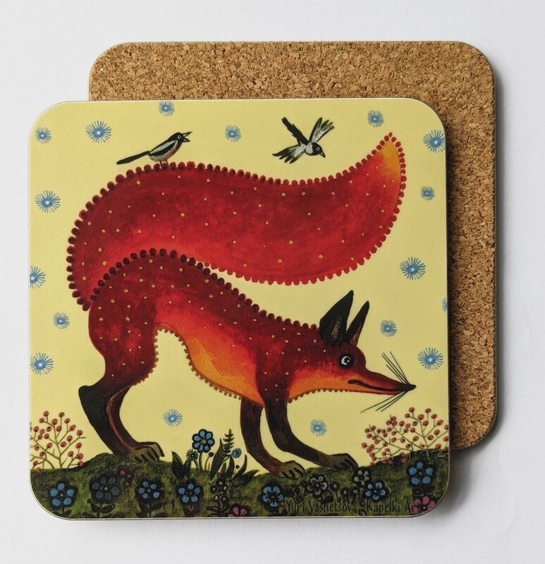 Red Fox Coaster by Kapelki Art