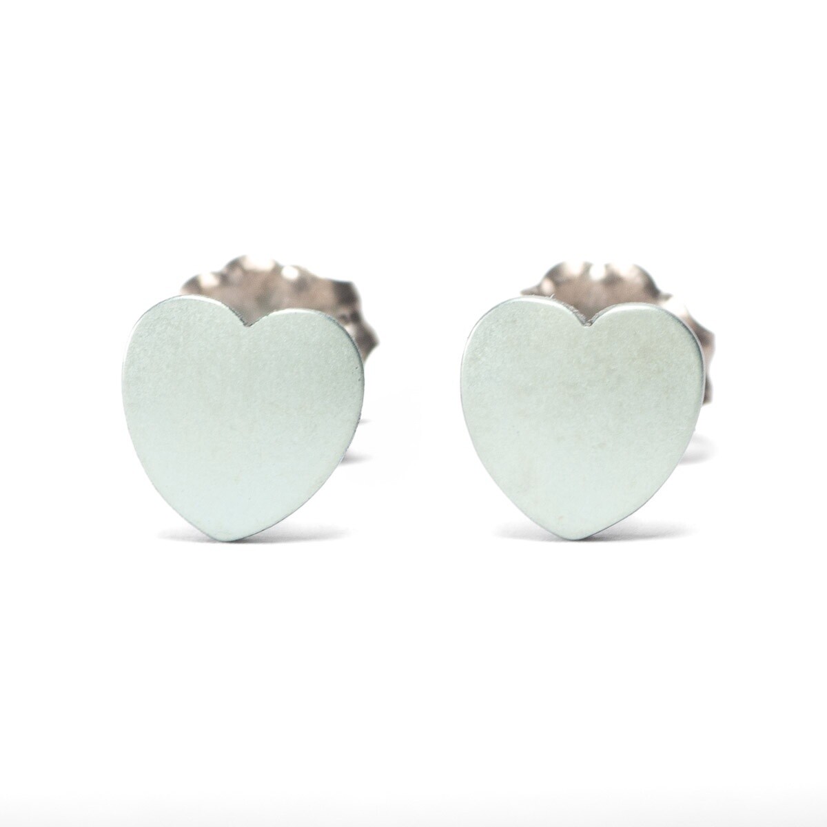 Titanium Heart Studs - Small - Light Green by Prism Design