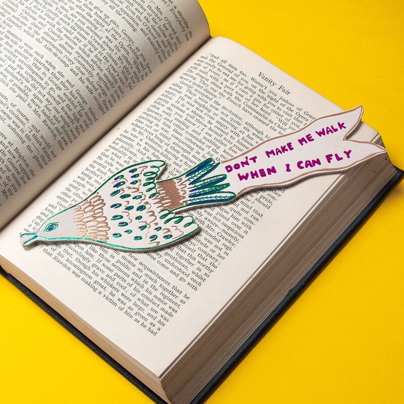 Free As A Bird Leather Bookmark - Cream by Ark Colour Design