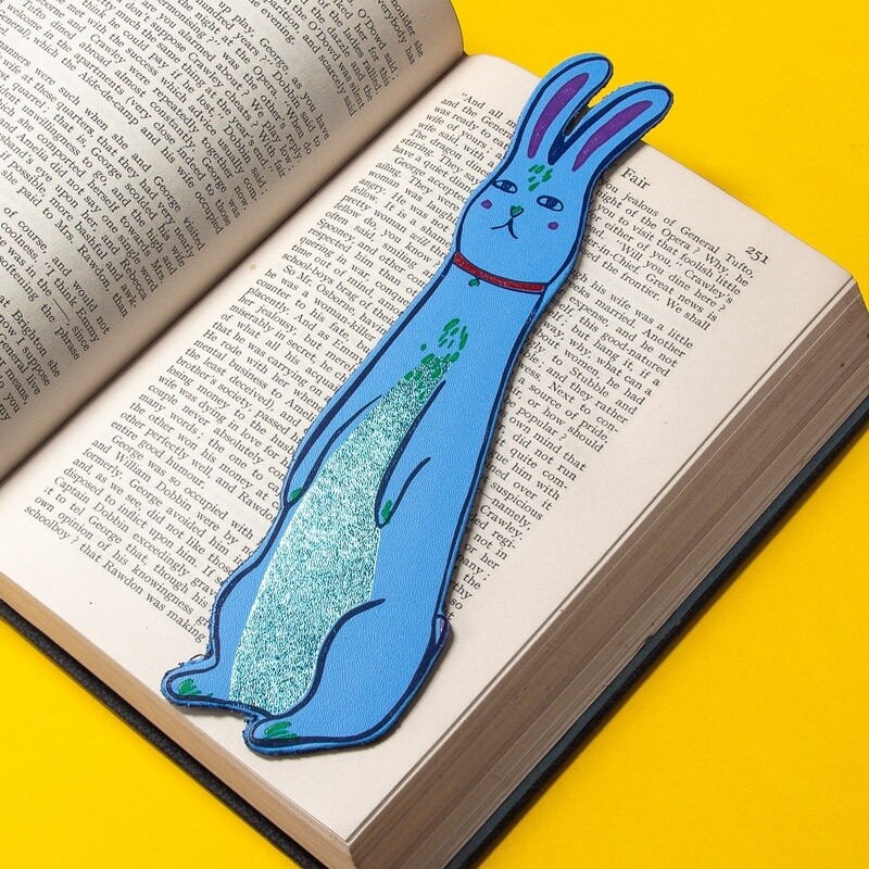 Bunny Leather Bookmark - Cornflower Blue by Ark Colour Design