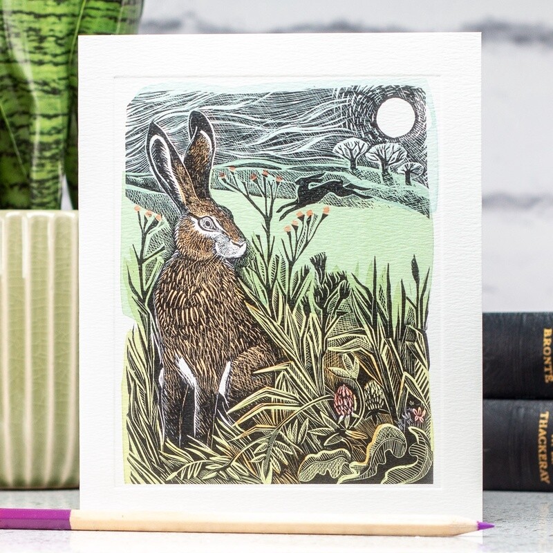 Hidden Hares Card by Angela Harding