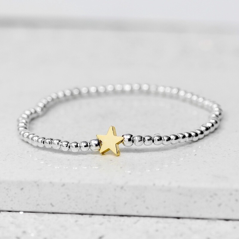 seed bracelet with gold star bracelet - dream big by metal planet