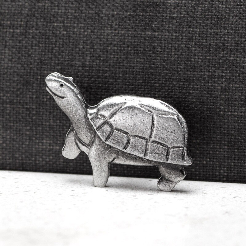Pewter Pin Brooch - Tortoise by Metal Planet