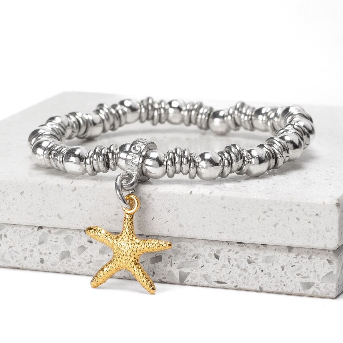 Starfish Gold & Pewter Bracelet by Metal Planet