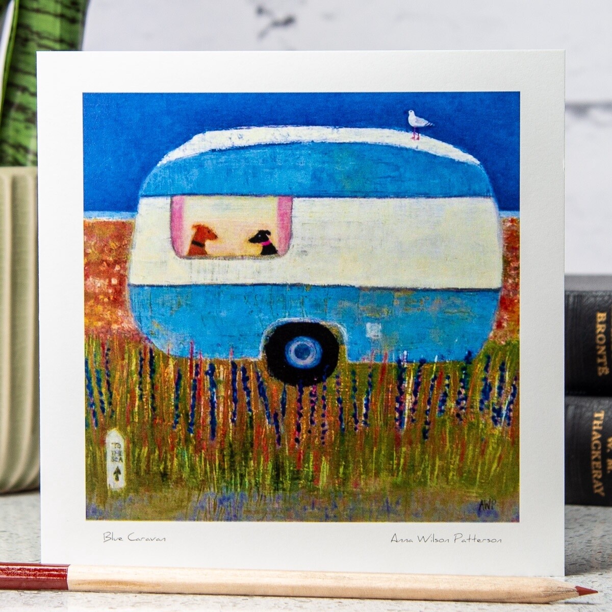 Blue Caravan Card by Anna Wilson Patterson