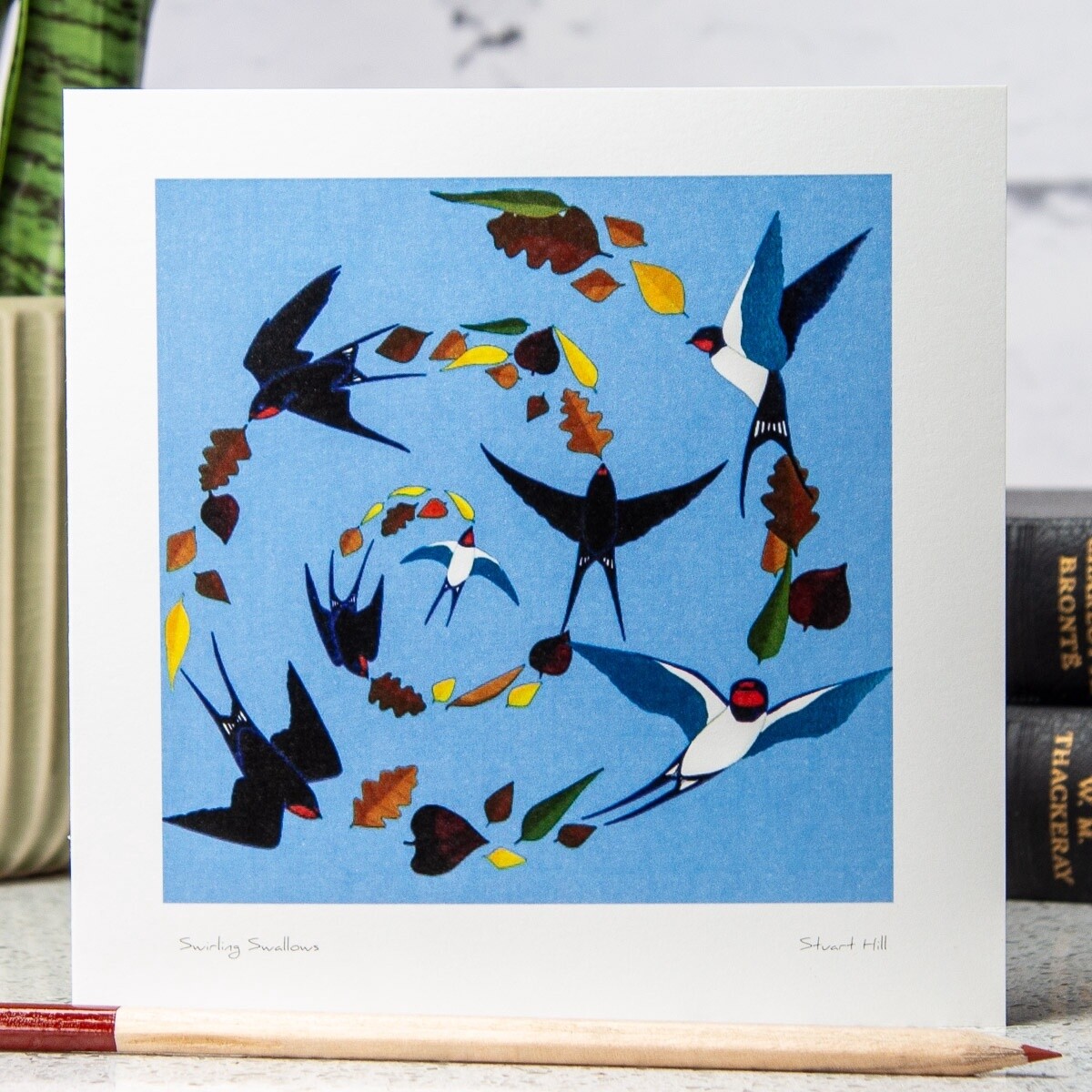 Swirling Swallows Card by Stuart Hill