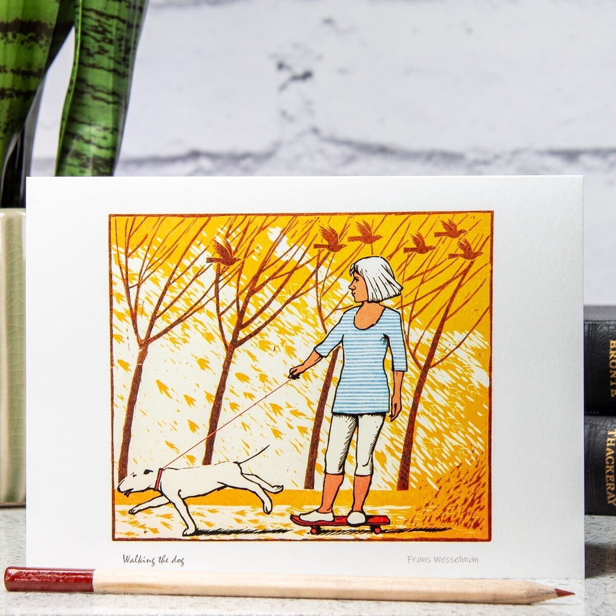 Walking the Dog Card by Frans Wesselman
