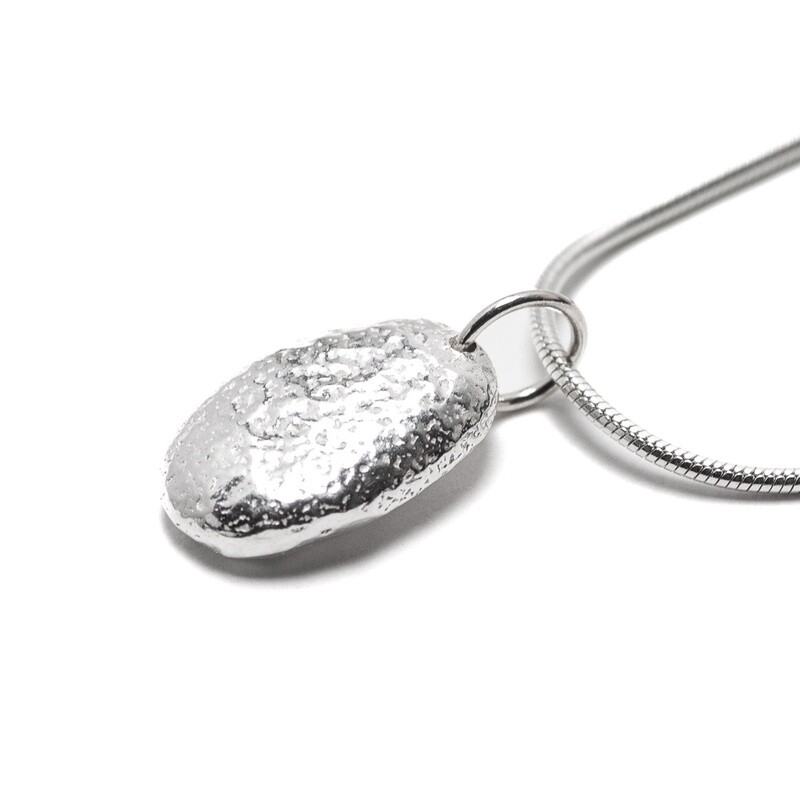 Silver Pebble Pendant - Small Rounded by Silverfish