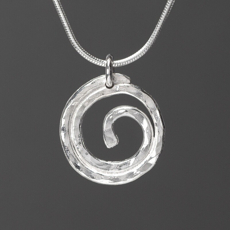 Spiral Silver Pendant - Large by Silverfish