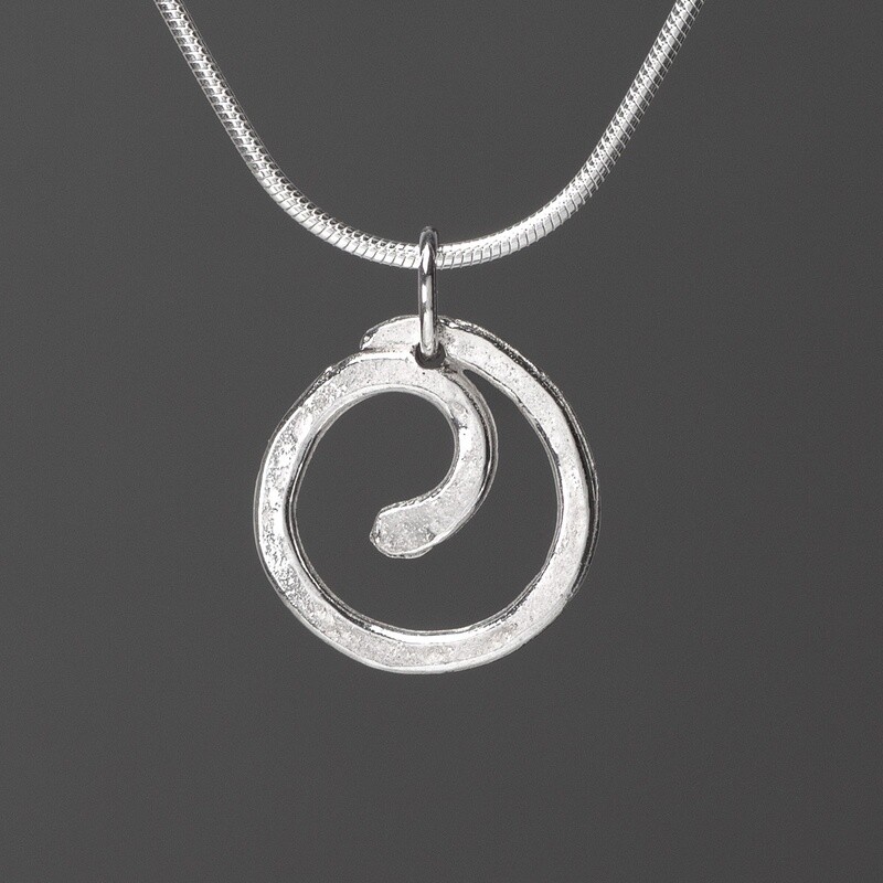 Spiral Silver Pendant - Small by Silverfish