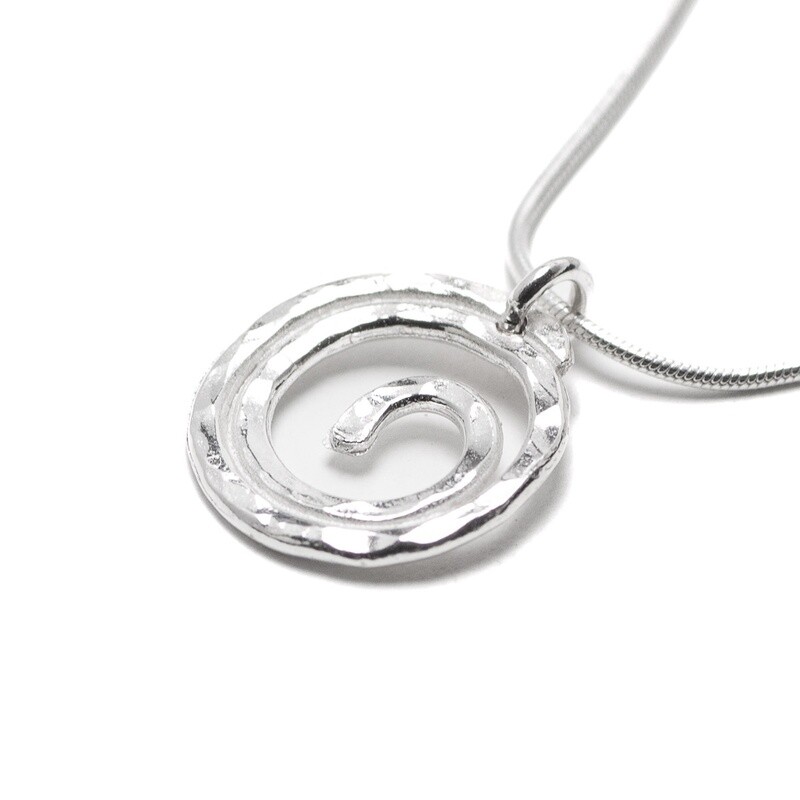 Spiral Silver Pendant - Large by Silverfish