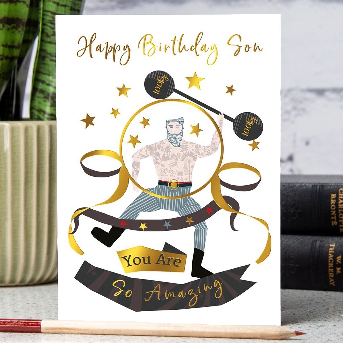 Son Strongman Birthday Card by Sarah Curedale