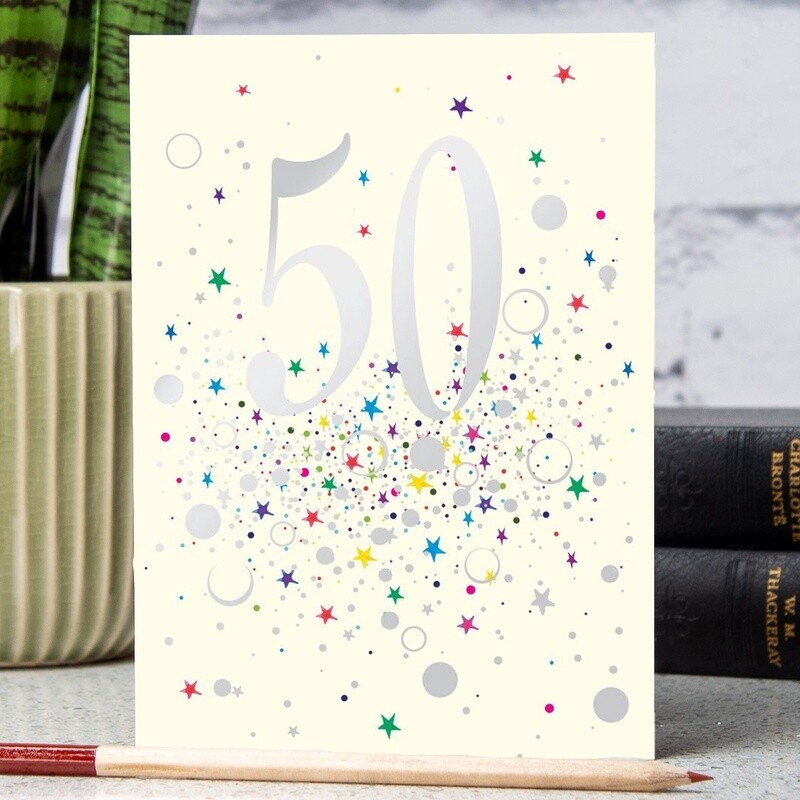 Age 50 Embossed Birthday Card by Sarah Curedale