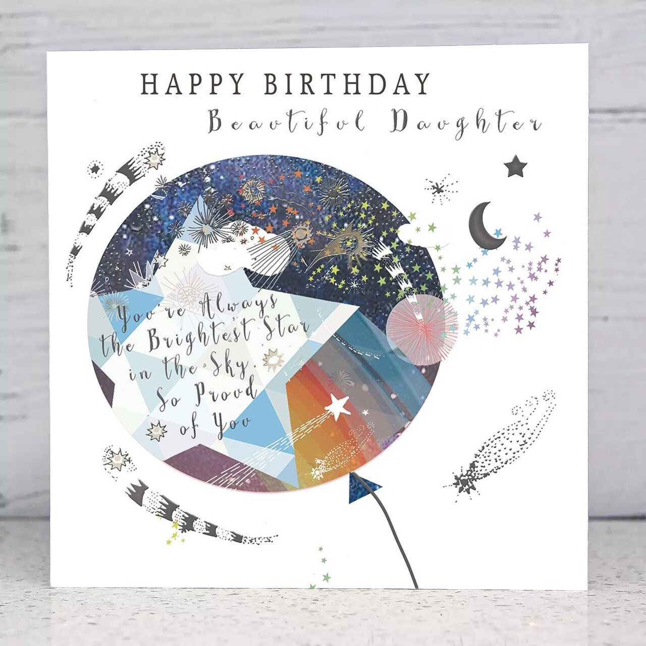 Beautiful Daughter Balloon Birthday Card by Sarah Curedale
