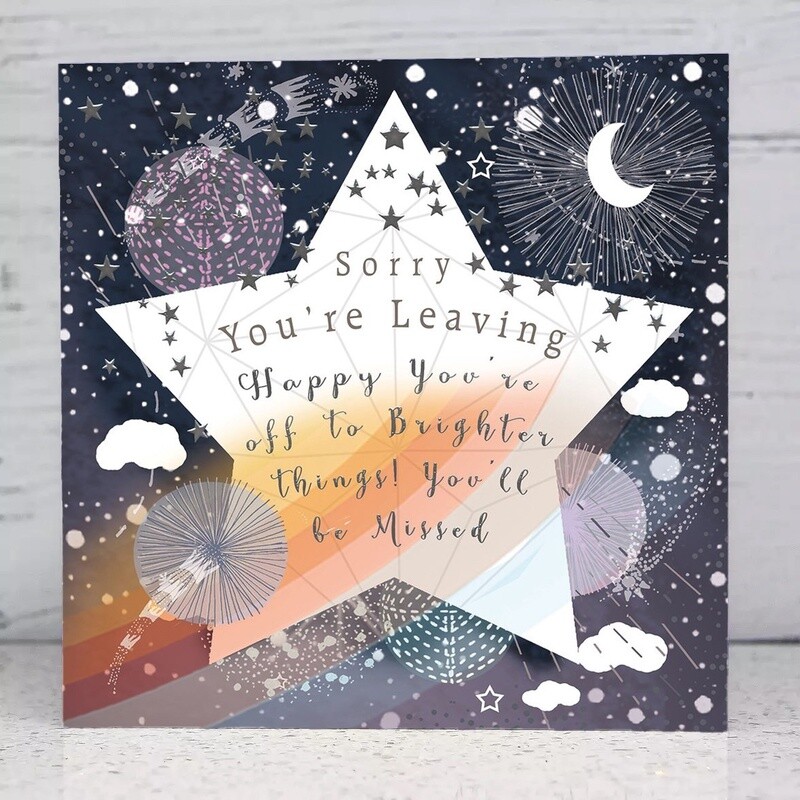 Sorry You&#39;re Leaving Star Card by Sarah Curedale