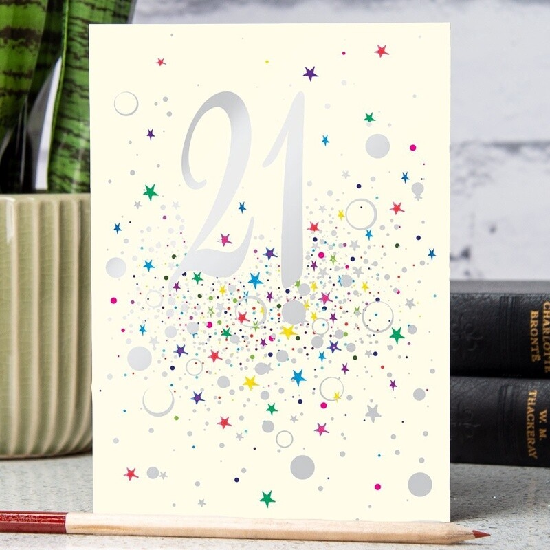 Age 21 Embossed Birthday Card by Sarah Curedale