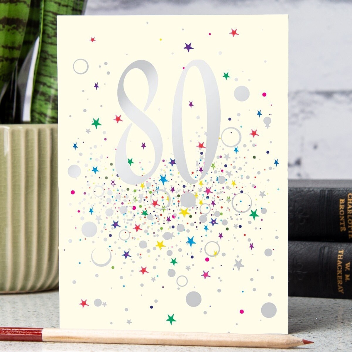 Age 80 Embossed Birthday Card by Sarah Curedale