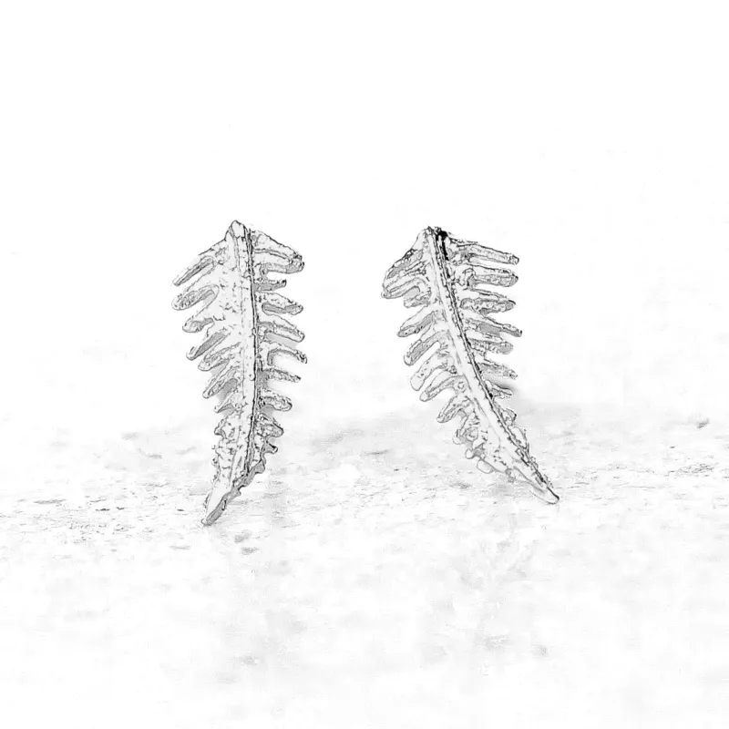 Fern Silver Stud Earrings by Amanda Coleman