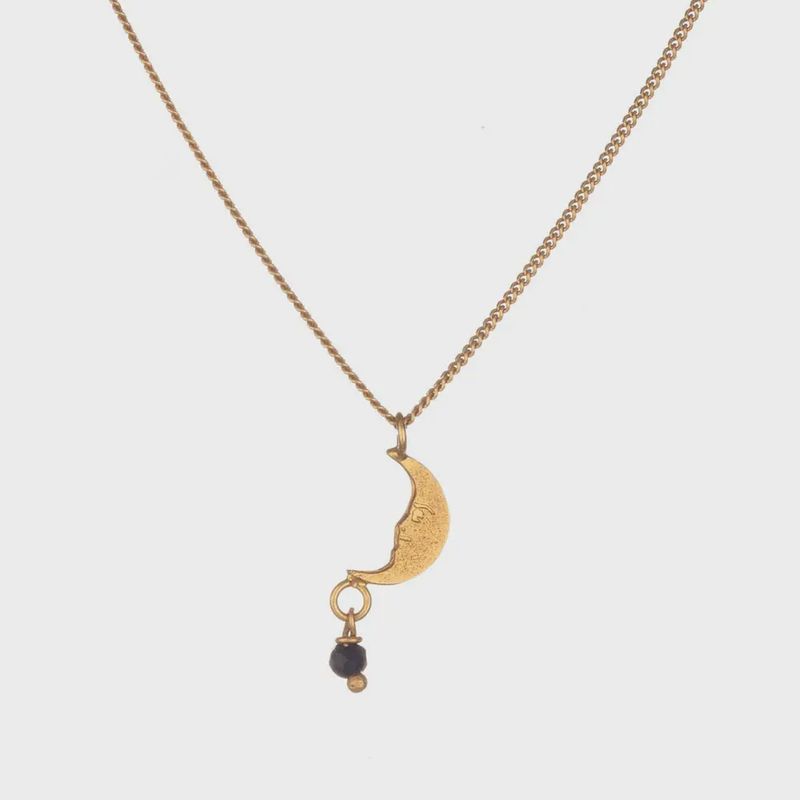 Moon with Goldstone Charm Gold-Plated Pendant by Amanda Coleman
