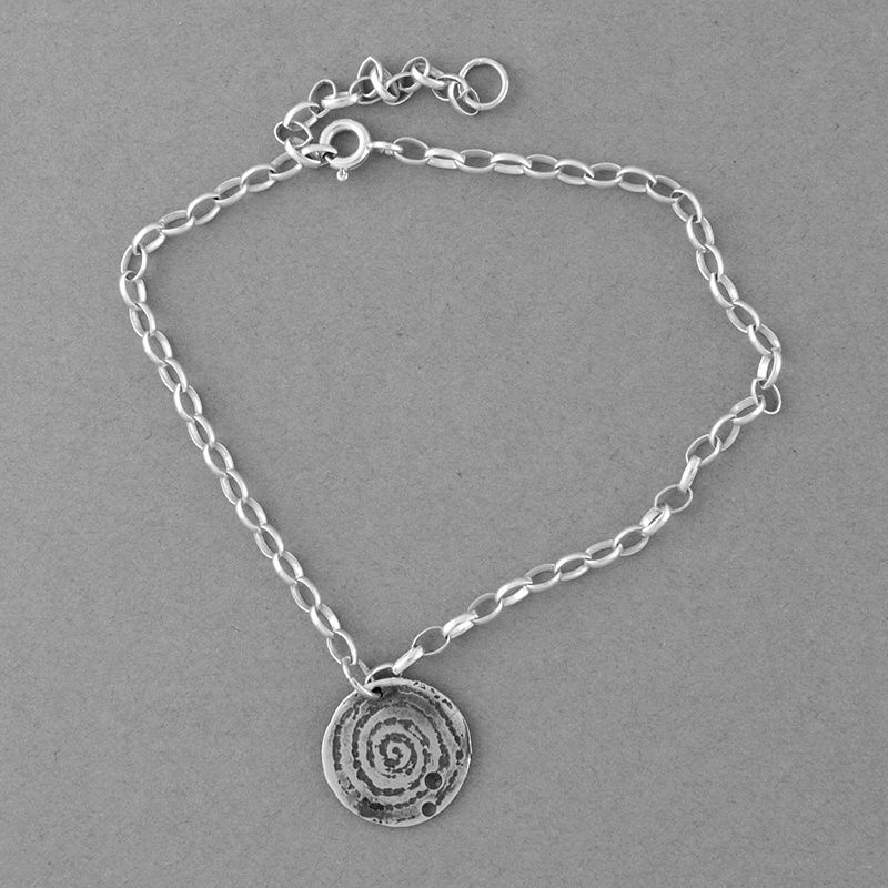 Llanbedr Spiral Oxidised Silver Bracelet by Silverfish