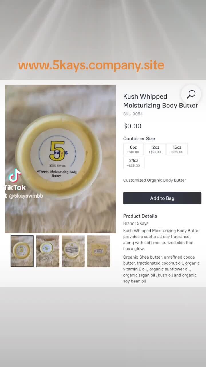 Kush (unisex) Whipped Moisturizing Body Butter