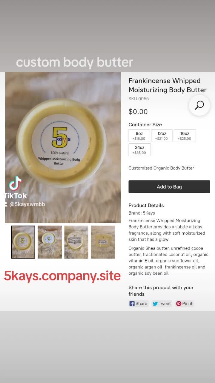 Frankincense Whipped Moisturizing Body Butter