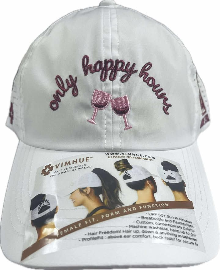 VM L White Patch Hat ST570, Color: Wine OHH