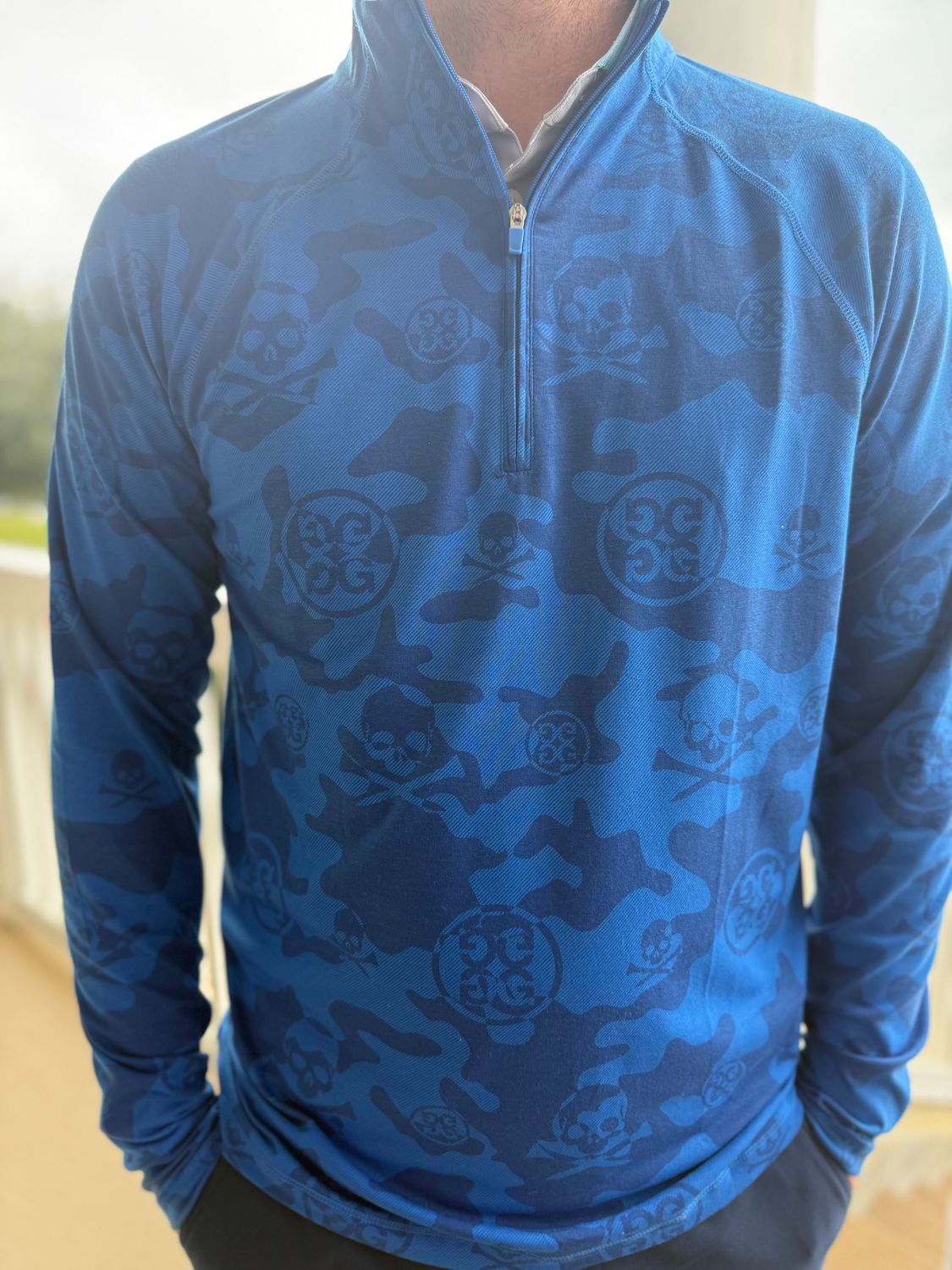 G4 M Exploded Icon Camo Luxe Qtr Zip GMM000003, Size: MD, Color: Surf