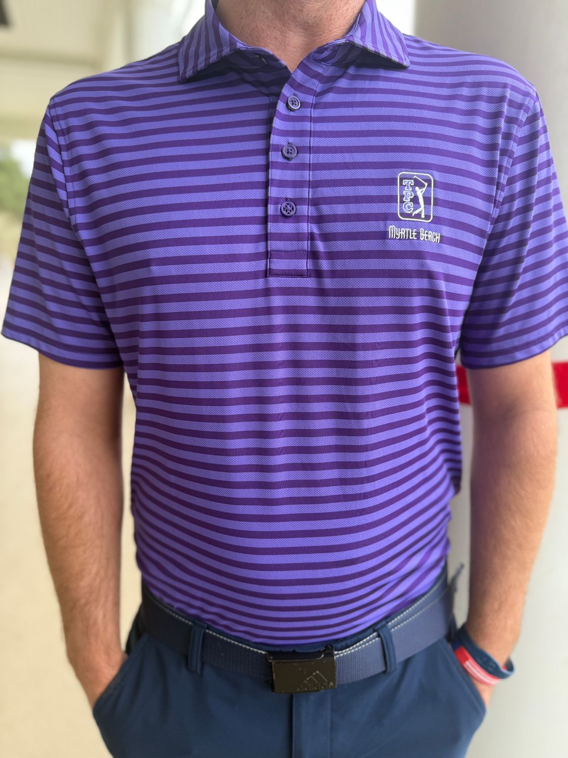G4 M Perforated Stripe Jersey Polo GMP 000032