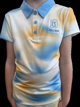 AD  G Allover Print Polo TG 1591S24, Size: LG, Color: IM8276 SmiSprk