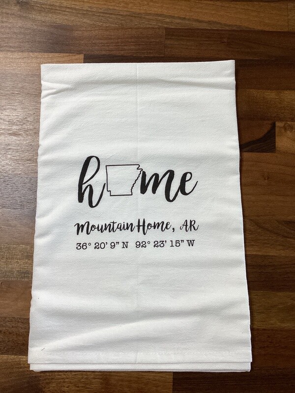Mountain Home Coordinates Tea Towel