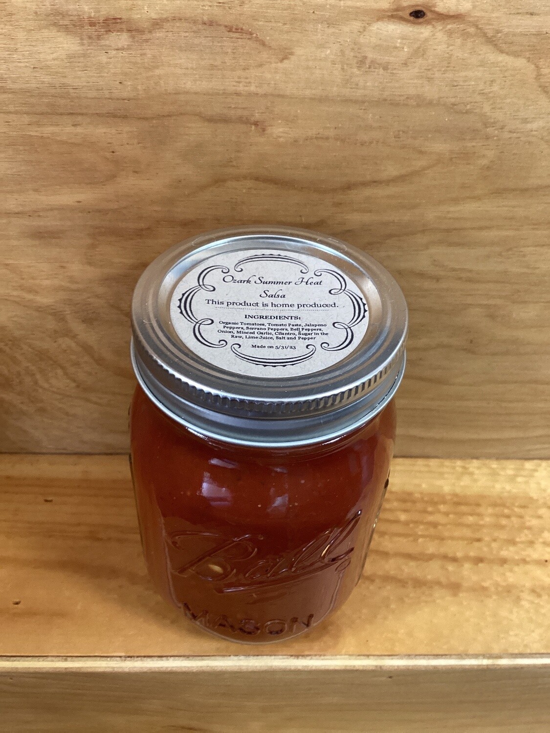 Salsa Locally Made, Flavor: Ozark Summer Hot 16 0z