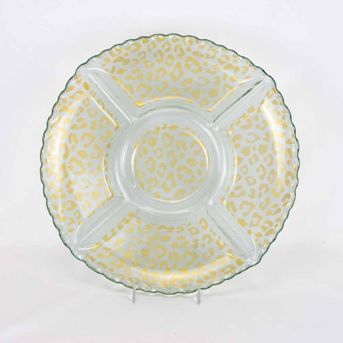 Leopard Clear Chip and Dip Serving