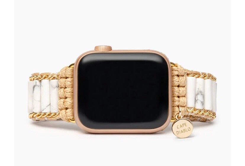Apple Watch Band Rectangle Stone, Color: Heavenly Howlite