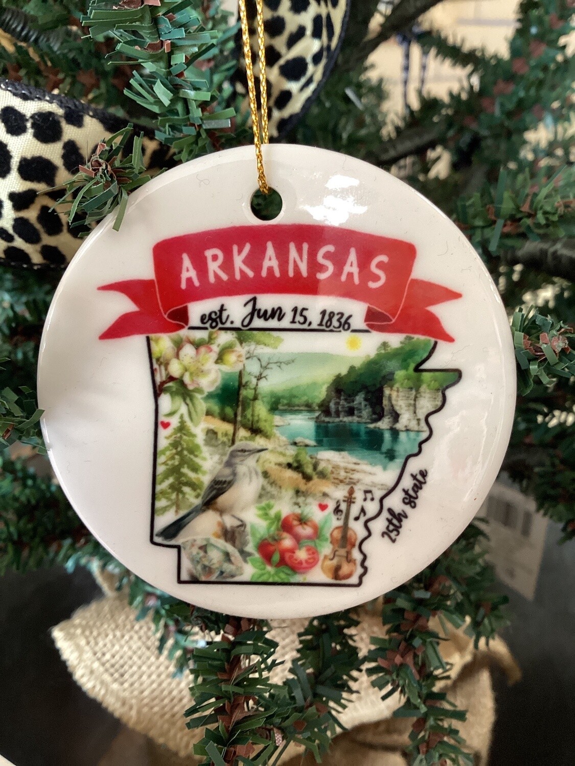 Arkansas Ornament   Ceramic