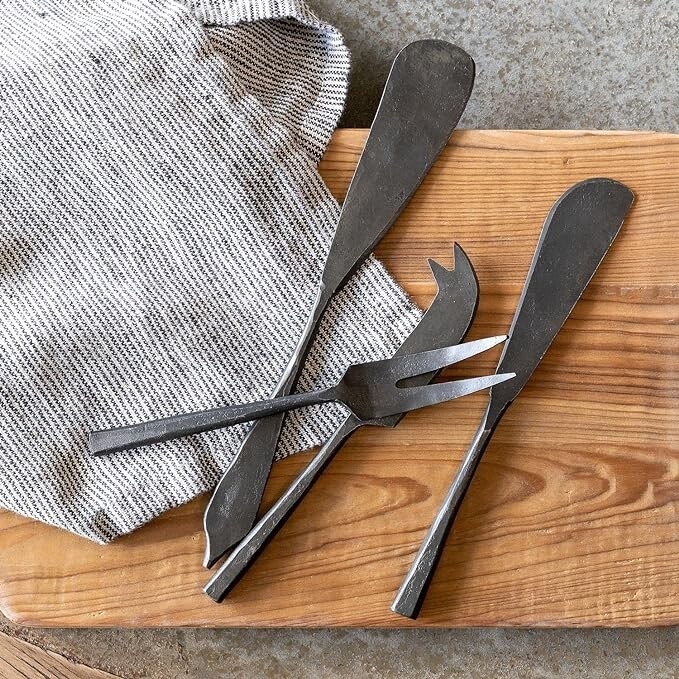 Primitive Iron Cheese Service