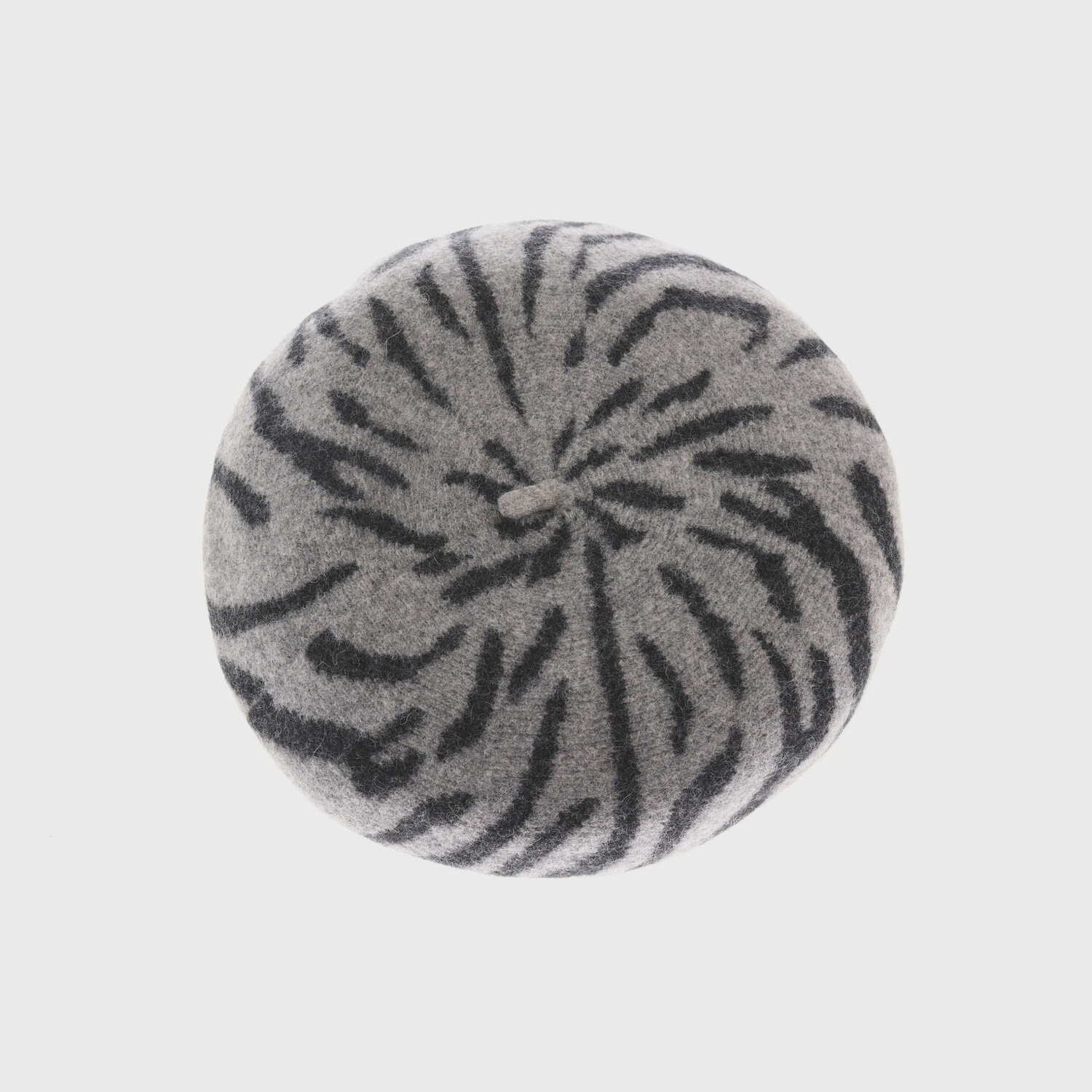Zebra Pattern Beret, Color: Grey
