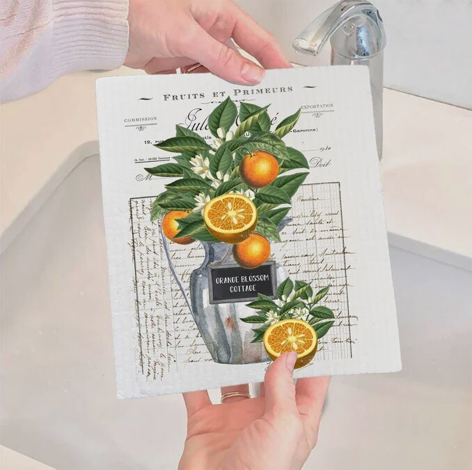 Swedish Dish Cloth AL, Style: Orange Blossom