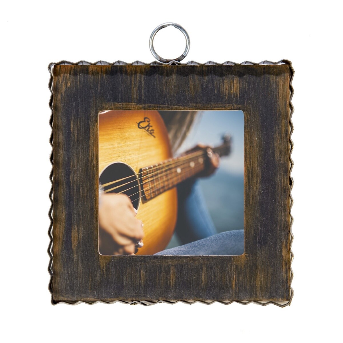 Pie Crust Photo Frame, Color: Black