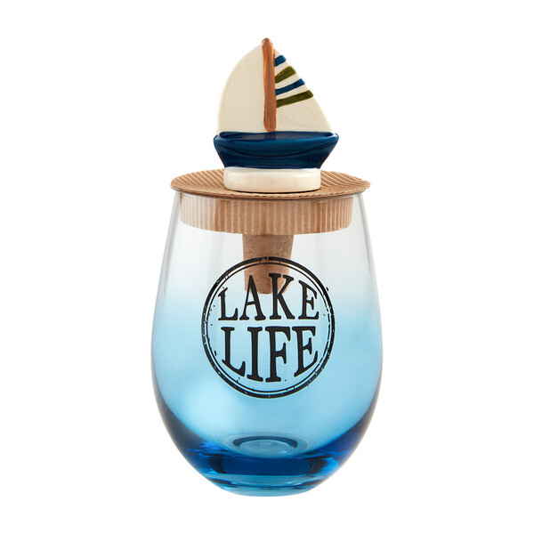 Lake Life Wine Glass Sail boat topper