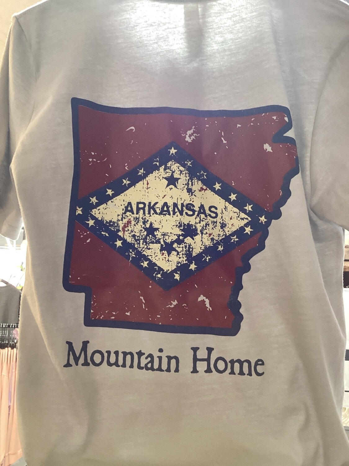 MH Arkansas Flag-Grey T-Shirt, Size: Small