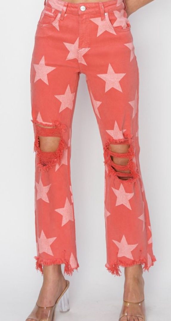 Peach Blossom Star Jeans, Size: 1