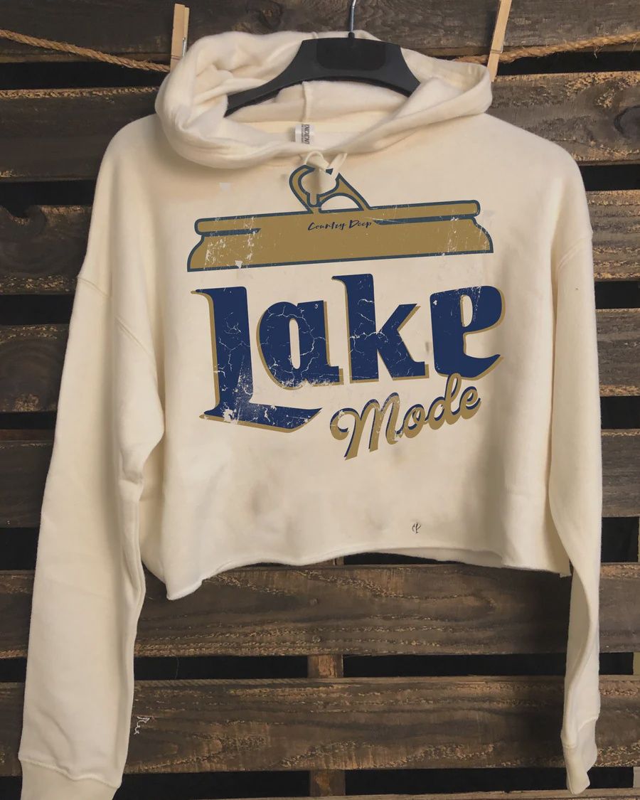 Crop Hoody Lake Mode, Color: Bone, Size: Medium