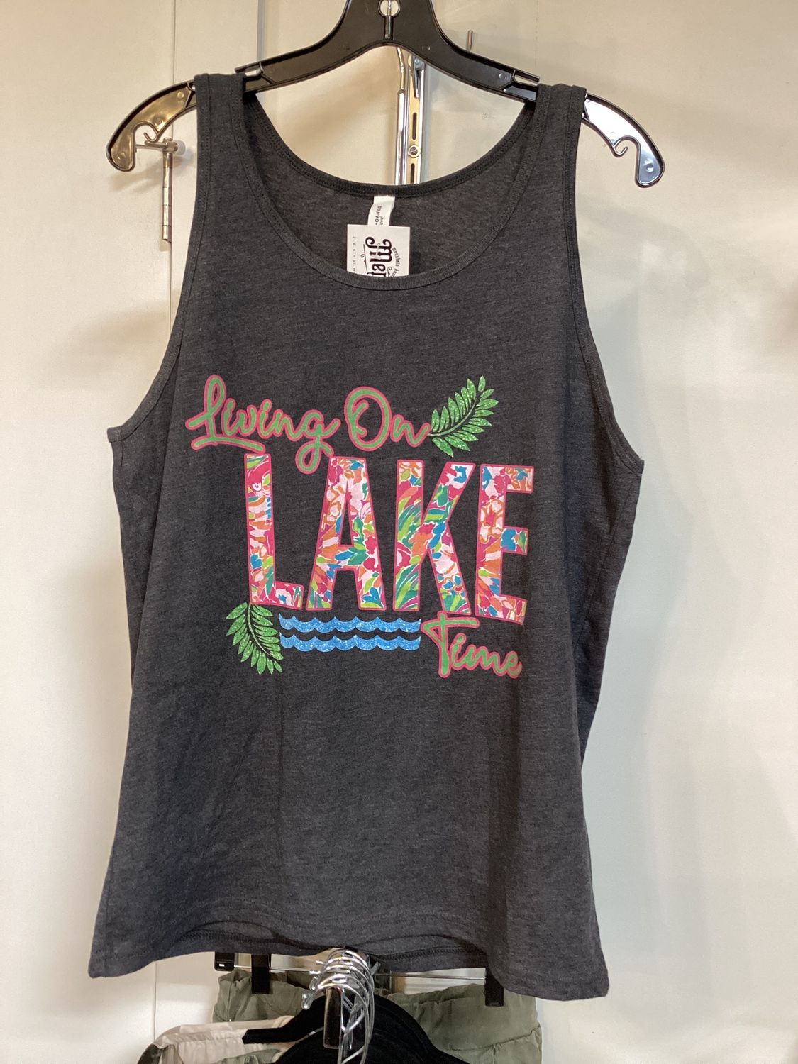 Livin&#39;in on Lake Time Tank, Size: Medium