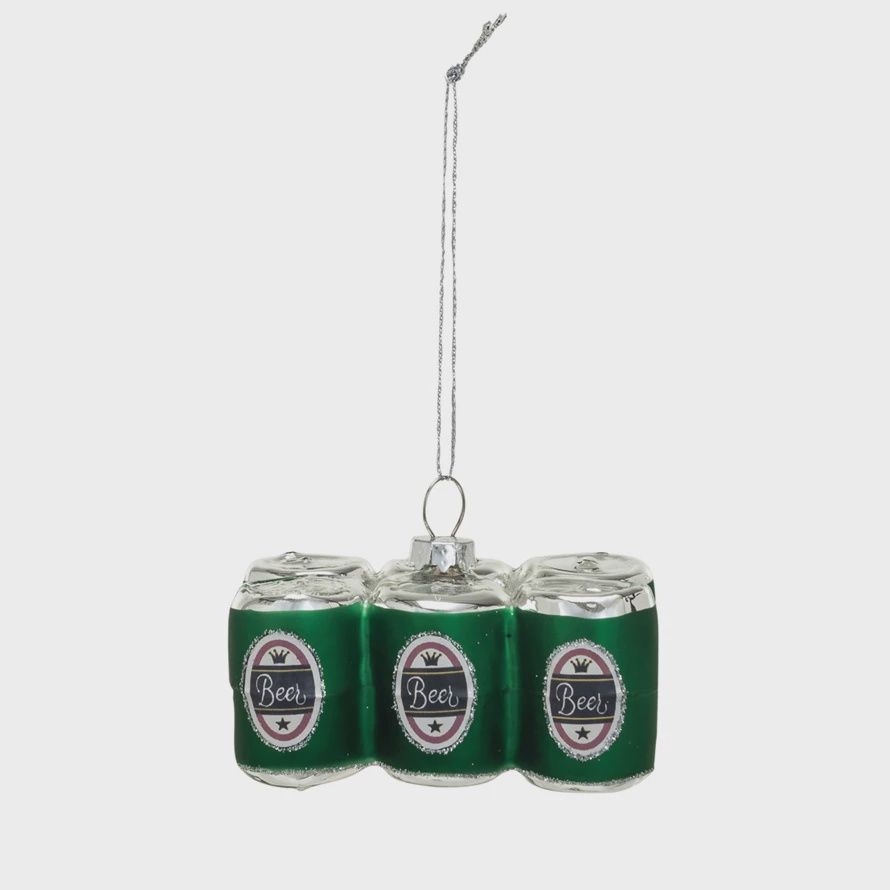 3 1/2&quot; Glass 6 Pack Beer Ornament
