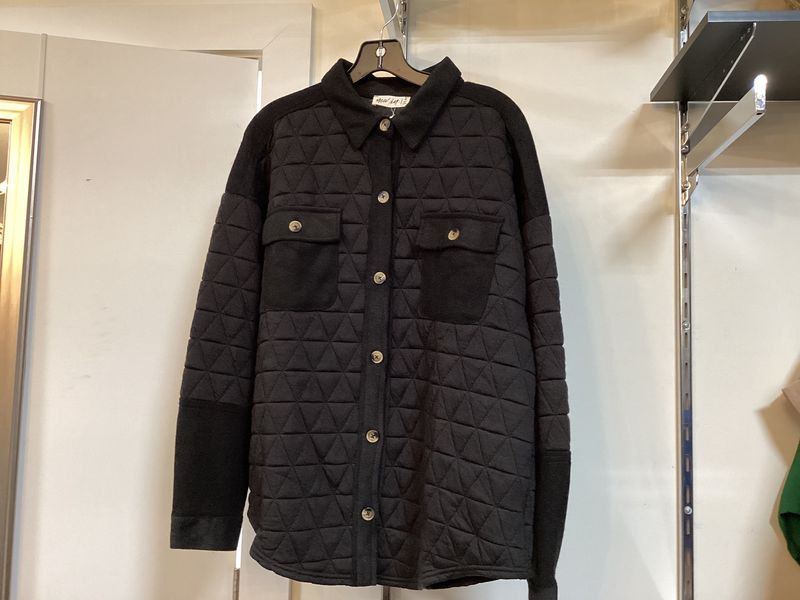 Quilted Long Sleeve Button Top