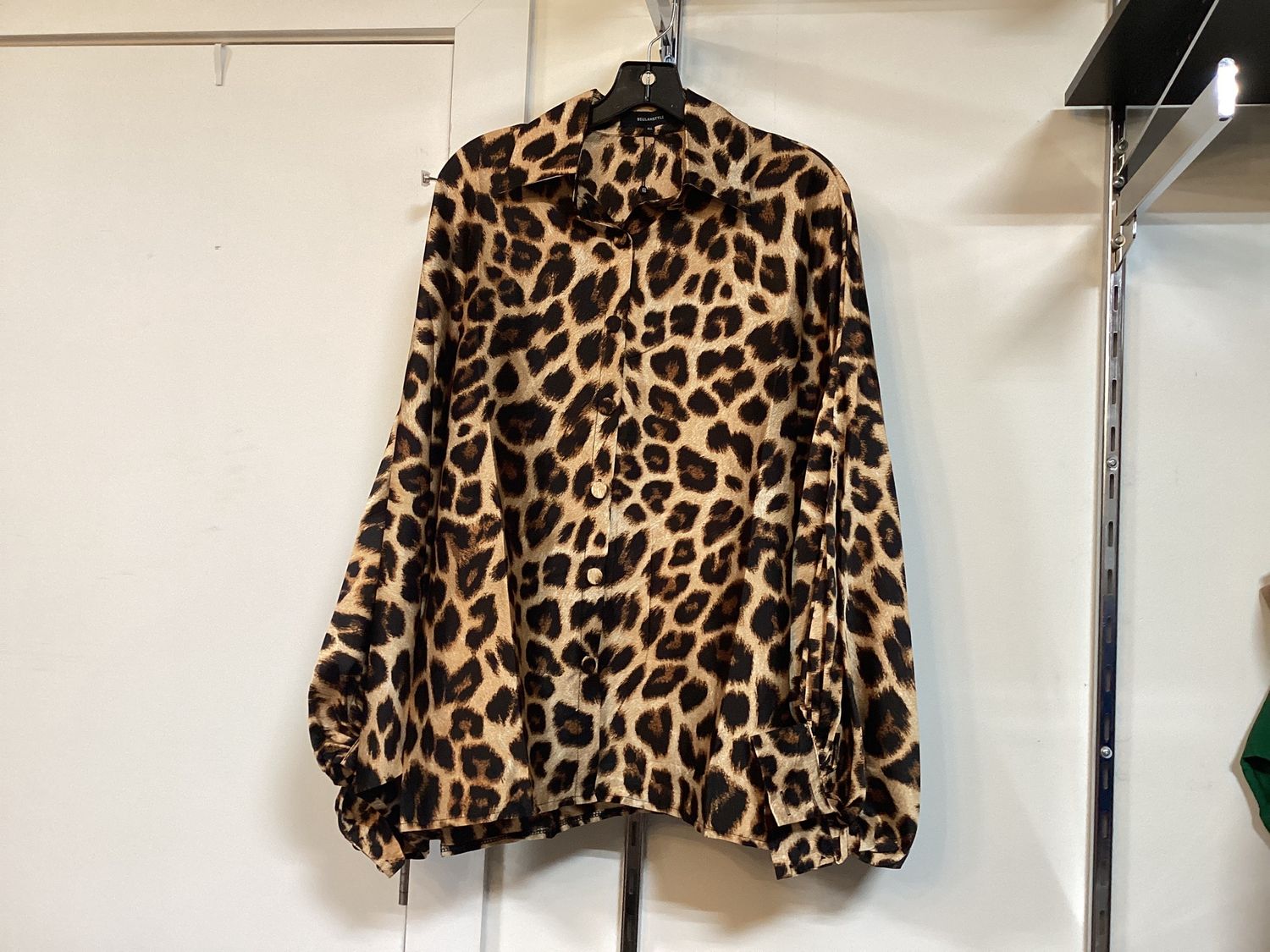 Button Down Cheetah Blouse One Size