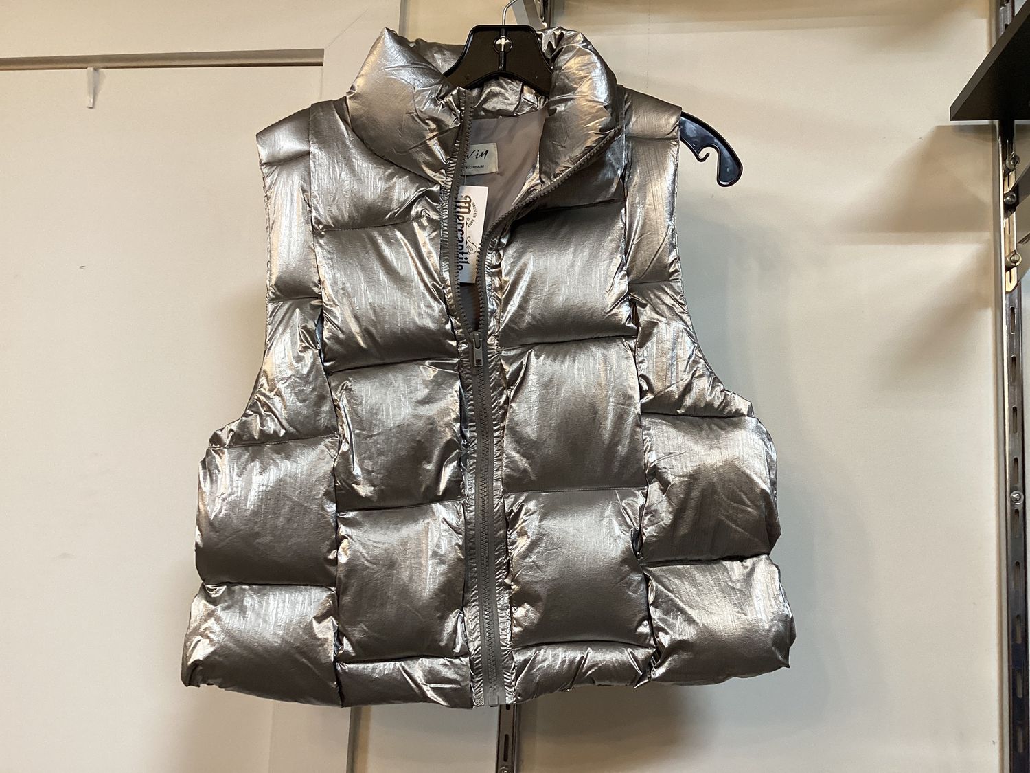 Silver Puff Vest, Size: Small