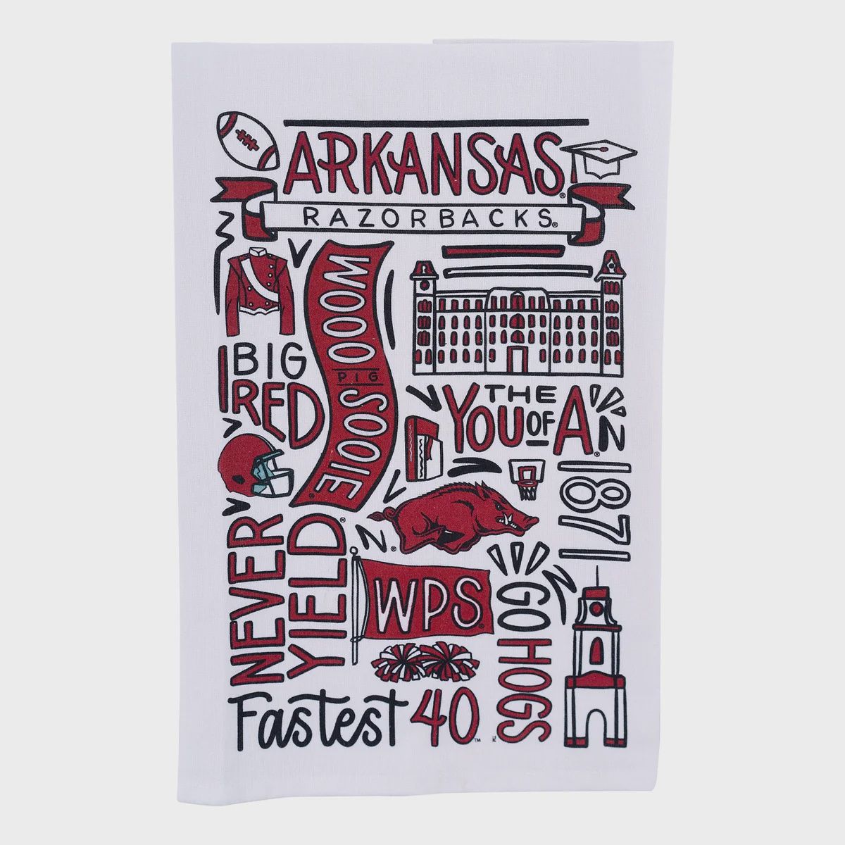 Arkansas Collage Icon Tea Towel