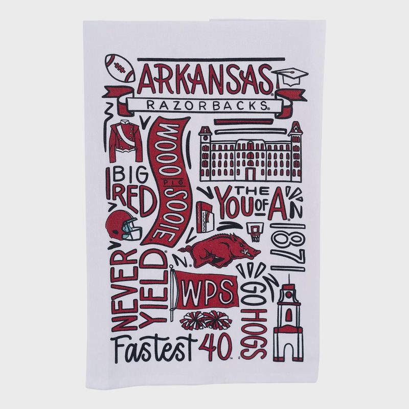 Arkansas Collage Icon Tea Towel